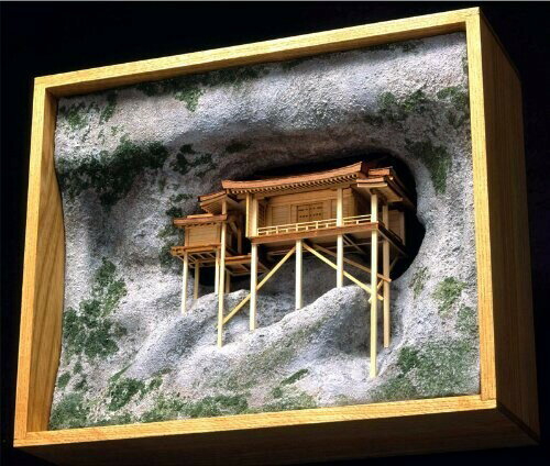 ウッディジョー 1/75 三徳山 三佛寺 投入堂 木製模型 組立キット