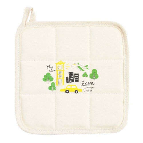 サンベルム(Sanbelm) 鍋敷き タウン 約20×20×厚さ2cm(吊りひも含まず) キャンバス なべ敷き K67800