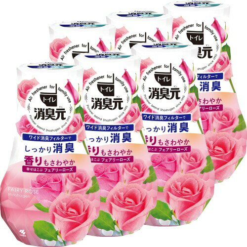 トイレの消臭元 幸せはこぶフェアリーローズ 消臭 芳香剤 トイレ用 置き型 400ml×6個 小林製薬