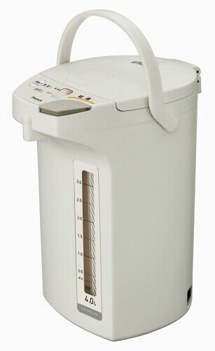 ピーコック 電気ポット 4.0L 省エネ 節約 湯沸かし 再沸騰 カルキとばし機能付き 湯沸かしポット ライトグレー WMS-40 HL 省エネポット: 真空断熱材でかしこく節電&上手に保温できる電気ポットです。電動給湯式で操作パネルに角ある給湯ボタンを軽くワンタッチすればお湯が注げるポットです。 カルキとばし機能: 沸騰時間を自動的に延長し、水道水のカルキとばす機能が付いている沸騰ポットです。空だき防止機能で内容器に水が入っていない状態を検知して、ヒーターへの通電を自動的に切ります。 押しやすい給湯ボタン: 操作パネルの角に一目でわかりやすい、大きな給湯ボタンで注ぎやすい湯沸かしポットです。前面注ぎ口でお湯の出口を分かりやすくするために注ぎ口部分を操作パネルの最前面にもってきています。 本体回転機能: 本体はクルリと360°回転するので、お手元で注ぎやすくなっています。マグネット式プラグで電源コードはマグネット式で万一コードにひっかけても、すぐに外れる仕様になっているポットです。本体の転倒を防ぎやすくなっています。 プラスチックボディ: 本体胴部は軽くてサビないプラスチック製なので清潔にご使用できる電気ポットです。ステンレス内容器は塗装などの加工を施していないステンレスを採用している保温ポットです。 製品仕様: 消費電力700W、電圧100V、コードの長さ1.4m、商品サイズ幅21.3cm×奥行27.9cm×高さ34.2cm、容量4.0Lの電気ポットです。 再沸騰ボタン: 操作パネルにある再沸騰ボタンを押せば保温状態のお湯が数分で沸騰状態になります。湯沸かし後は自動的に保温状態になる便利な機能付きです。 商品コード34081936811商品名ピーコック 電気ポット 4.0L 省エネ 節約 湯沸かし 再沸騰 カルキとばし機能付き 湯沸かしポット ライトグレー WMS-40 HL型番WMS-40HLサイズ4 Lカラーライトグレー※他モールでも併売しているため、タイミングによって在庫切れの可能性がございます。その際は、別途ご連絡させていただきます。※他モールでも併売しているため、タイミングによって在庫切れの可能性がございます。その際は、別途ご連絡させていただきます。