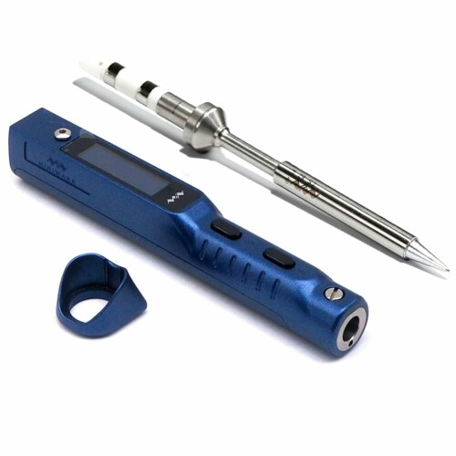 TOOLSAVING はんだごて 温度制御ハンダゴテ 昇級版 急速加熱 50-400まで温度調節可能 TS101 PD 90W DC 65W電子作業 家電修理 電気DIY用 携帯便利 B2こて先 ブルー