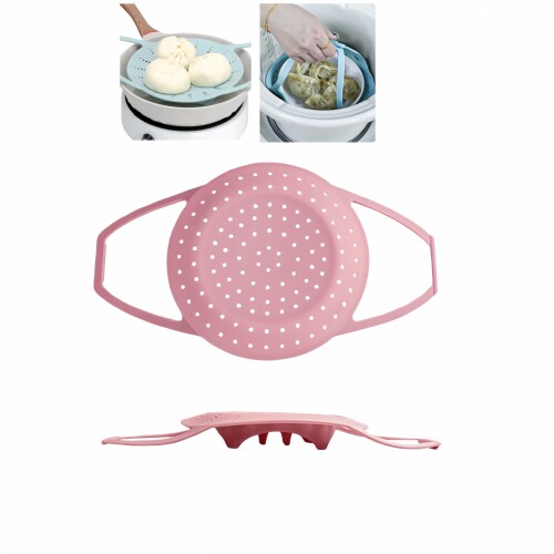 WBLDBB キッチンシリコーン蒸しスタンド 蒸し器 蒸しかご 蒸し籠 ザル シリコンプレートマット スチームプレート熱さを防ぐ取っ手 15〜25cmまで対応 魚・野菜・トウモロコシ・サツマイモ biggate-18524590 ビッグゲート パッケージ画像