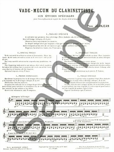 Alphonse Leduc ウィットナー ジャンジャン : クラリネット奏者の座右の銘 (クラリネット教則本) ルデュック出版