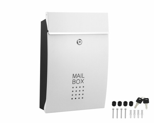 ハイロジック 堺トレード メールボックス・ポスト ホワイト W260xH385xD80mm 安心の鍵付き SHPB05A-WB