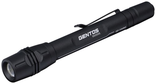 GENTOS(ジェントス) LED 懐中電灯 USB充電式 専用充電池または単4形電池2本(別売り)使用 Gシリーズ GF-104RG ANSI規格準拠 ブラック