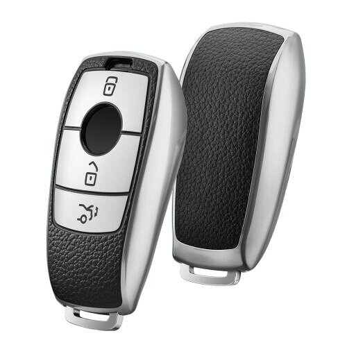 ベンツ キーケース ベンツキー カバー TPU 360度フルプロテクション 傷 防止 ベンツ アクセサリー 車 e系 キーケース (P-銀)