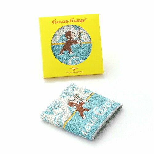 おさるのジョージ(Curious George) フラワーガーデン タオルハンカチ ブルー パッケージ入り リボーンコットン フルフィーコットン 68-2170080 おさるのジョージ(Curious George) フラワーガーデン タオルハンカチ ブルー パッケージ入り リボーンコットン フルフィーコットン 68-2170080
