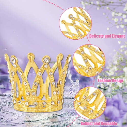 ケーキトッパー 3個セット 可愛い ミニ王冠 プリンセス ティアラ ケーキ 飾り ミニ...