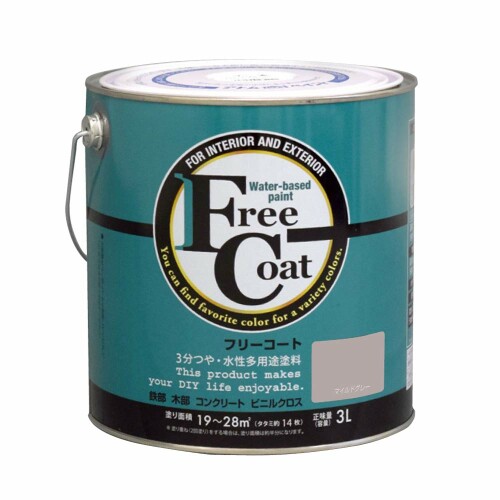 アトムハウスペイント 水性フリーコート 3L マイルドグレー