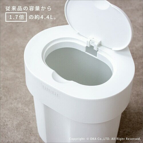 オカ(OKA) fill + fit ビッグコーナーポット(抗菌加工 サニタリーボックス 大容量) ホワイト 高さ220mm×幅200mm×奥行き