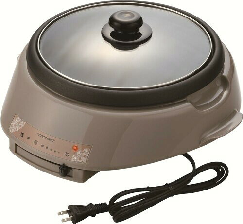 Grill Pans - 丸山技研 プチ・プレジール 日本製 電気グリル鍋23cm ライトブラウン PGN-81 内鍋取り外し可能 温調式 ふっ素樹脂加工 電気鍋 2〜4人用 電気鍋 グリルパン