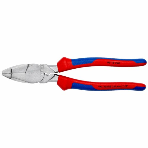 Rakuten - KNIPEX クニペックス 圧着付き架線工事用強力ペンチ コンフォートグリップハンドル クロムメッキ仕様 全長240mm 0915-240