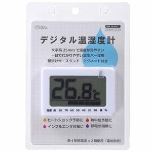 オーム デジタル温湿度計OHM HB-T15-W