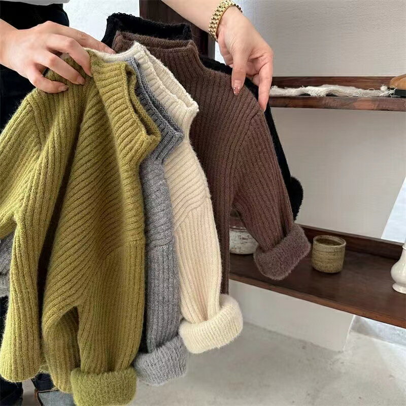 ニットセーター キッズ 子供服 トップス セーター ニット カジュアル 男の子 無地 シンプル 秋冬 秋服 冬服 ゆったり 可愛い ハイネック 長袖 KUFC082(6色80-160）