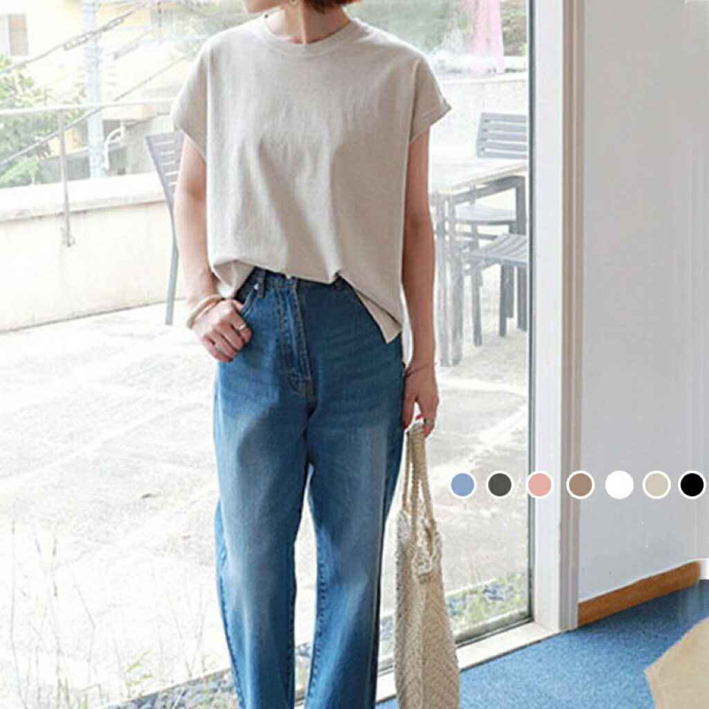 Rakuten - tシャツ レディース 半袖tシャツ 無地のTシャツ 骨格ナチュラル トップス チュニックシャツ おしゃれ 夏シャツ カットソー シンプル 無地 夏 オシャレ 半袖トップス 丸首Tシャツ 不規則Tシャツ 大人 通勤 ゆったり カットソー カジュアル 韓国風 インナー RLU030(7色M-L)