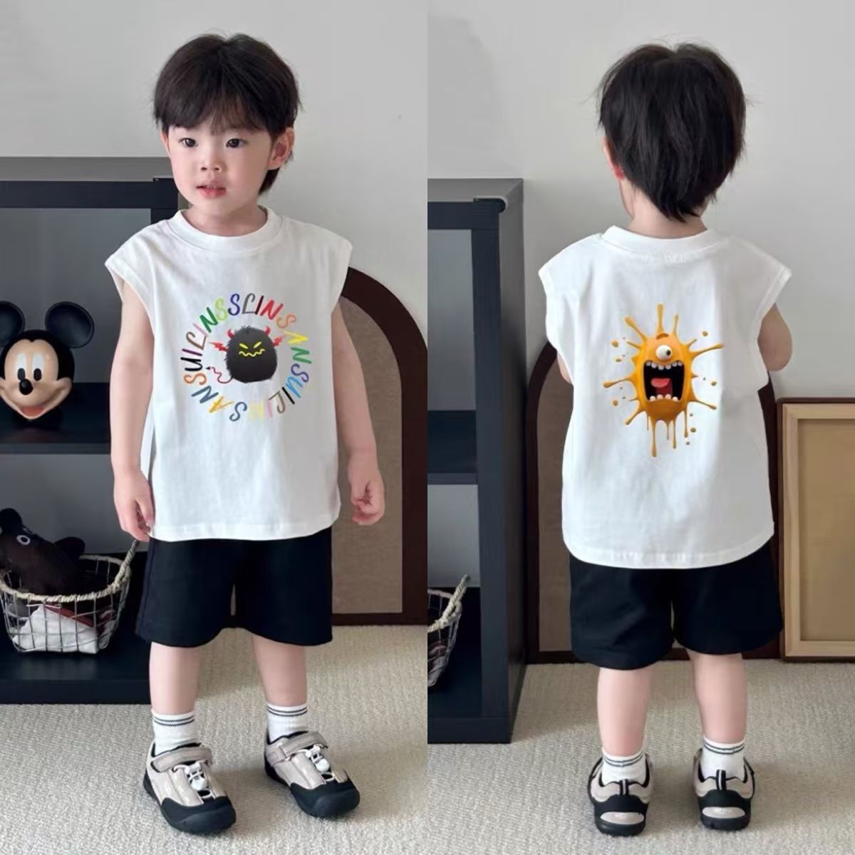 Rakuten - キッズ 子供服 Tシャツ カジュアル トップス ノースリーブ 夏 キッズtシャツ ティーシャツ ティシャツ 丸首 子供ティーシャツ 英文字 子供服 男の子Tシャツ 男の子夏服 キッズ服 子ども服 男の子Tシャツ ゆったり カッコイイtシャツ 可愛い ジュニア 薄手 KUGA029(100-160)