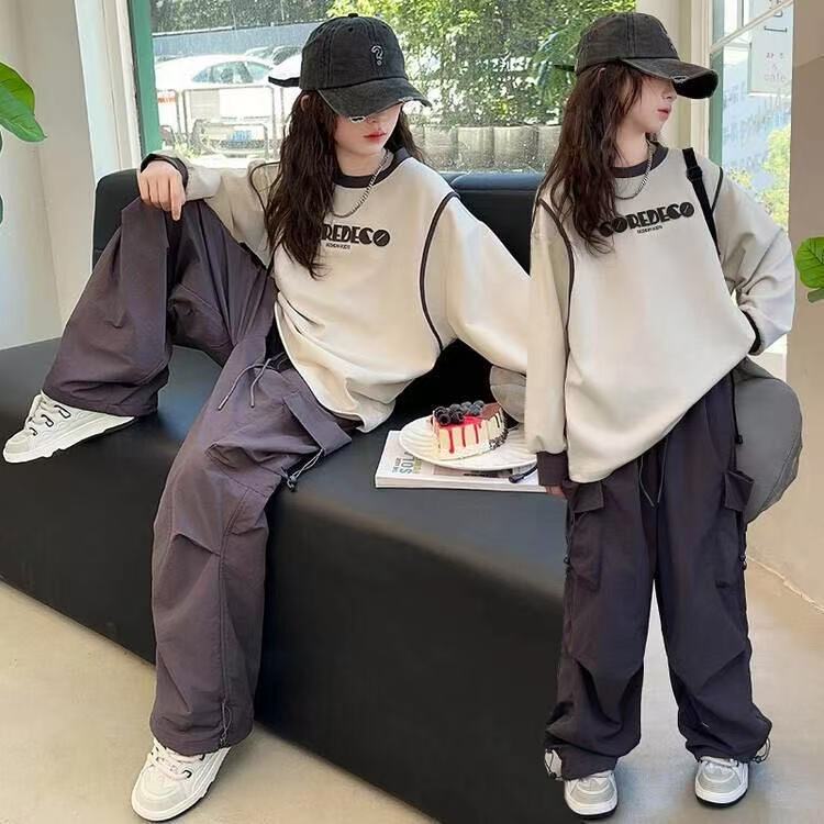 Other - トレーナー 薄手 キッズ 子供服 キッズロンT 重ね着風 長袖 トップス カジュアル ゆったりトレーナー 女の子 春 ゆったり 可愛い ジュニア 女の子トレーナー160 お出かけコーデ KUGA083(2色120-170)