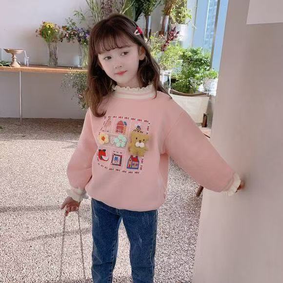 トレーナー 裏起毛 厚手 キッズ 子供服 長袖 トレーナーキッズ 立体花柄 キッズト...