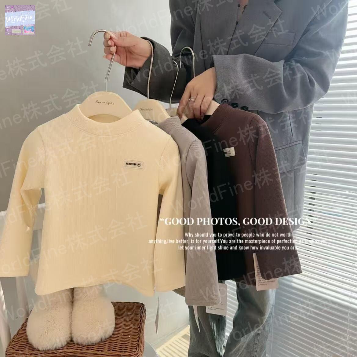 キッズ 子供服 Tシャツ 裏起毛 厚手 無地 シンプル トップス ロングTシャツ キッズロンT 女の子の服 女の子洋服 子供の服 冬Tシャツ ロンティー おしゃれTシャツ 女の子秋 女の子 秋冬 長袖 KUGA126(4色80-140)