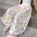 ロングパンツ 薄手 キッズ服 子供服 子供 クール 虫よけパンツ 軽い ダンスズボン ウエストゴム 花柄 スポーツズボン 女の子の子 キッズダンスズボン 夏 イージーパンツ 長ズボン 涼しい 通気性 パンツ お洒落 ボトムス ルームウェア ヨガパンツ KTGA052(120-170)(4)