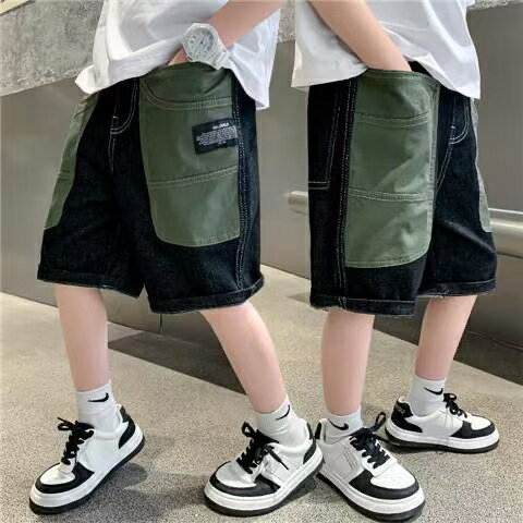 Rakuten - デニムパンツ ハーフパンツ 夏 子供服 キッズ 男の子 子供 薄手 五分丈 デニムハーフパンツ 膝丈 カジュアル デニム ゆったり 夏 おしゃれ 夏服 ズボン ショーツ 短パン デニム短パン アメカジ ジュニア かっこいい 110 120 130 140 150 160 170 KTGA054(110-170)