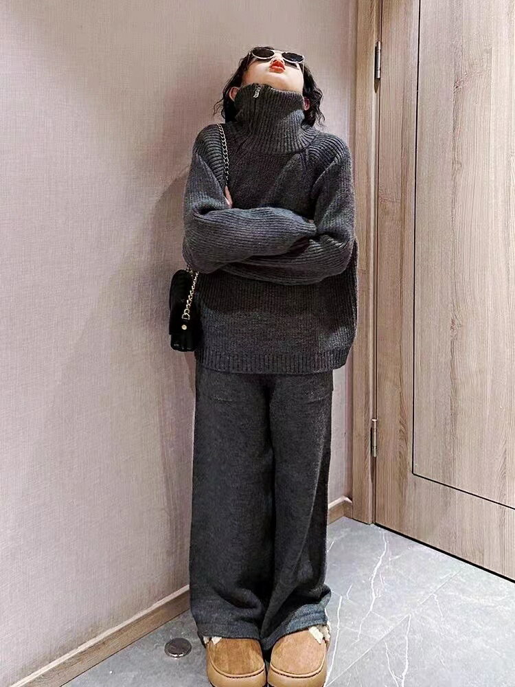 セットアップ 子供服 女の子 キッズ セーター+ズボン 上下セット ニットセーター おしゃれセットアップ ロングパンツ ルームウェア女児 長袖 普段着 冬 ニット上下 ジュニア服 カジュアル ニットセットアップパンツ おしゃれ ゆったり 部屋着 お出かけ KSFC155(120-170) 3