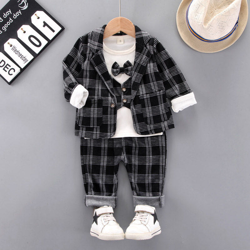Rakuten - 入学式 スーツ 男の子 3点セット ゆったり 子供スーツ キッズ 通学制服 入園 男の子 カジュアルスーツ 男の子服 男の子スーツ かっこいい 子どもスーツ チェックスーツ キッズスーツ男の子 キッズセットアップ フォーマル 子供服 卒園式 卒業式 七五三 KSFD022(2色80-110)