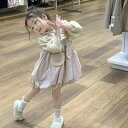 キッズ 子供服 上下セット セットアップ トップス+ジャンパースカート 2点セット 春夏 長袖 ジャンスカ ジャンパースカート サロペットスカート おしゃれワンピース サロペットワンピース カジュアル 女の子 ゆったり 可愛い KSGA007(90-140)
