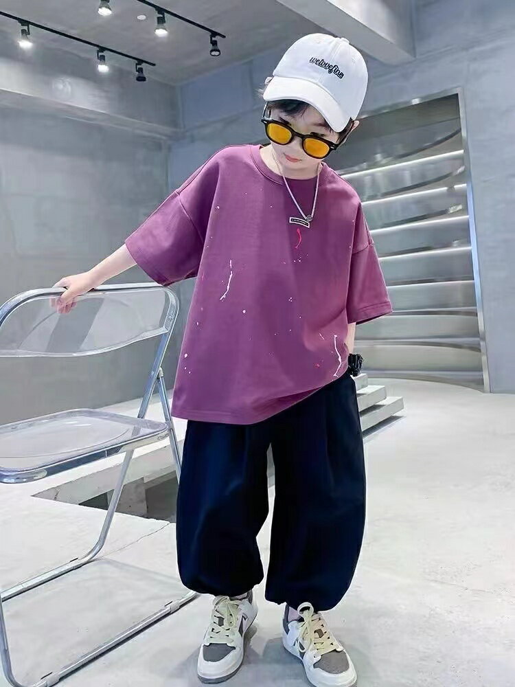 キッズ 子供服 セットアップ 上下セット Tシャツ パンツ 2点セット 無地 夏 男の子 キッズセットアップ ダンス 練習着 半袖 薄手 ジュニア 男の子夏服 おしゃれ トップス ボトムス 長ズボン スポーツ 誕生日 プレゼント 幼稚園 小学生 お出かけ KSGA039(2色110-170)