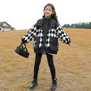 中綿ジャケット キッズ 厚手 アウター かわいいコート 子供アウター キッズ中綿コート 女の子 子供服 ジュニア 防寒 暖かい冬綿コート 中綿コート 冬のコート 可愛いアウター チェック柄 可愛い おしゃれ 暖かいアウター フード付き 小学生 中学生 通学用 KCFC080(120-170)(4)