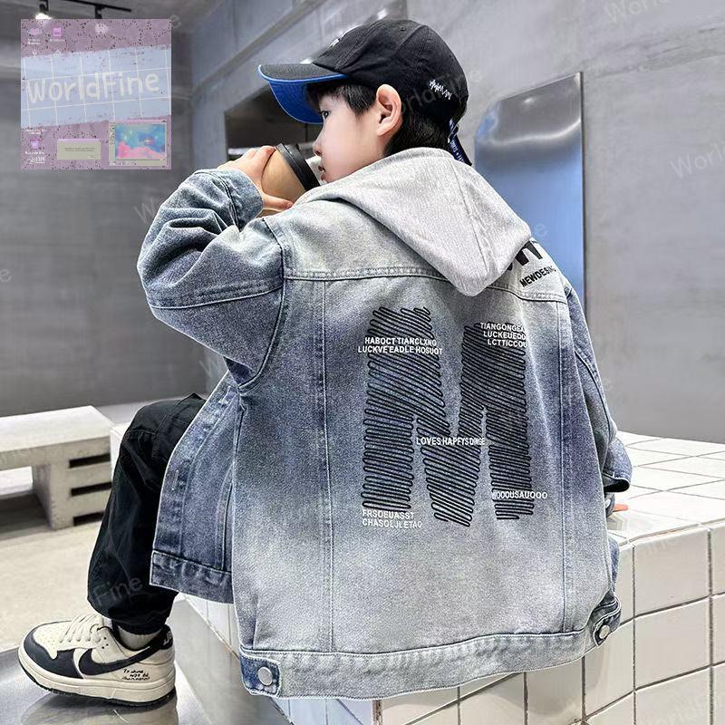 Rakuten - ジャケット デニムジャケット Gジャン ジージャン キッズジャケット デニム トップス 男の子 子供服 子ども服 こども服 キッズ服 キッズウェア キッズ 長袖 秋 ビッグシルエット ゆったりサイズ おしゃれ お洒落 かわいい 可愛い KCGA028(3タイプ100-160)