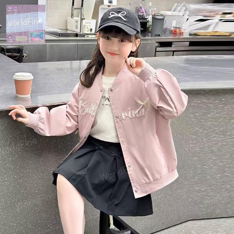 キッズ 子供服 アウター ジャケット ジャンパー 秋 長袖 リボン リボンジャケット 薄手 子供 ジュニア 女の子 リボン付き おしゃれ かわいい こどもアウター 子供コート こども服 かわいい子供服 キッズ女の子服 秋服小学生 女の子服100 アウター100 KCGA033(2色100-160)のサムネイル