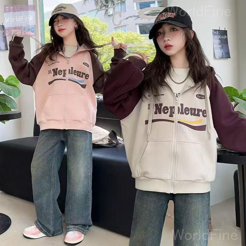 Rakuten - キッズ 子供服 ジャケット ショットコート 秋ジャンパー ジャンパーキッズ 長袖 英文字 トップス 薄手 女の子秋服 薄手上着 アウター ジュニア 女の子 秋 おしゃれ 子供コート こども服 ジャンパー ウインドブレーカー ジップアップ KCGA036(2色120-170)