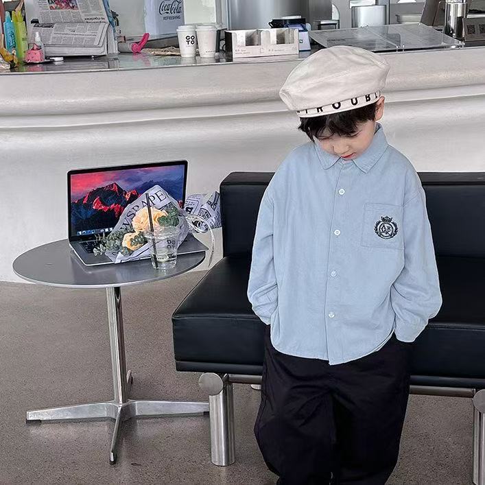 シャツ トップス キッズ 子供服 無地 無地シャツ キッズシャツ 長袖シャツ キッズ長袖シャツ 男の子 秋服 子ども服 こども服 長袖 秋シャツ 男の子の子供服 キッズファッション ゆったり 可愛い かっこいい ホワイトシャツ 子供 子ども こども KCGA042(2色90-140)