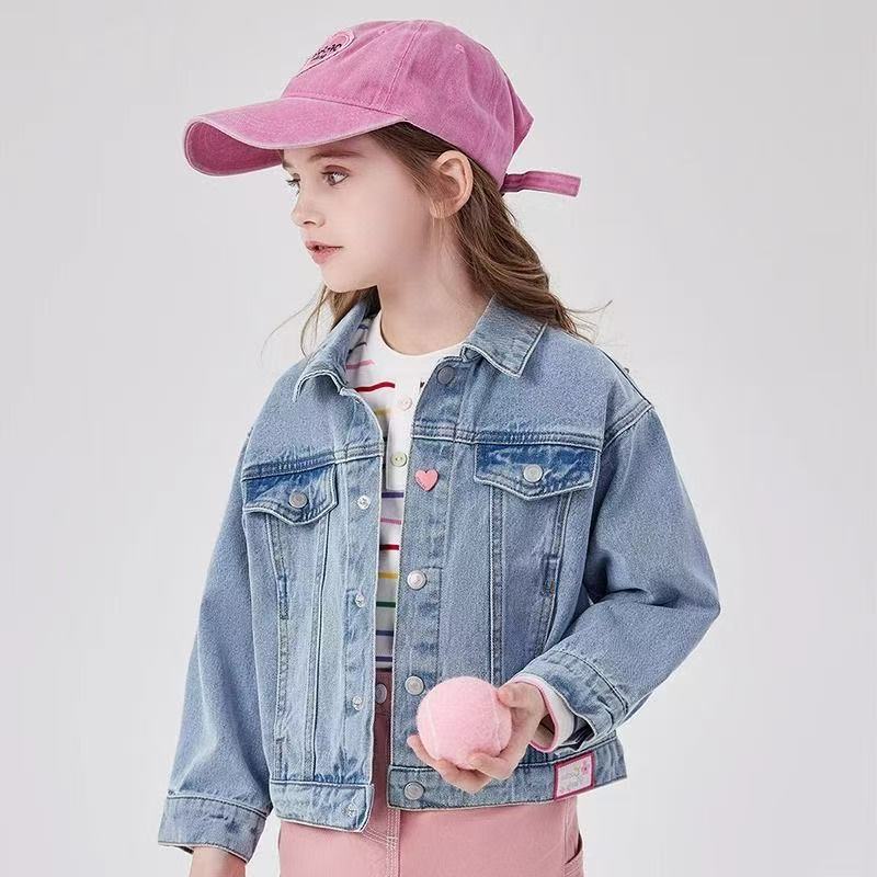 Rakuten - デニムジャケット デニムアウター キッズ 子供服 女の子 キッズ こども服 こどもアウター デニム 羽織り 上着 Gジャン デニムコート 子供 アウター 春 秋 ゆったり 可愛い ジュニア 秋 長袖 薄手10 120 130 140 150 160 KCGA048(2色110-160)