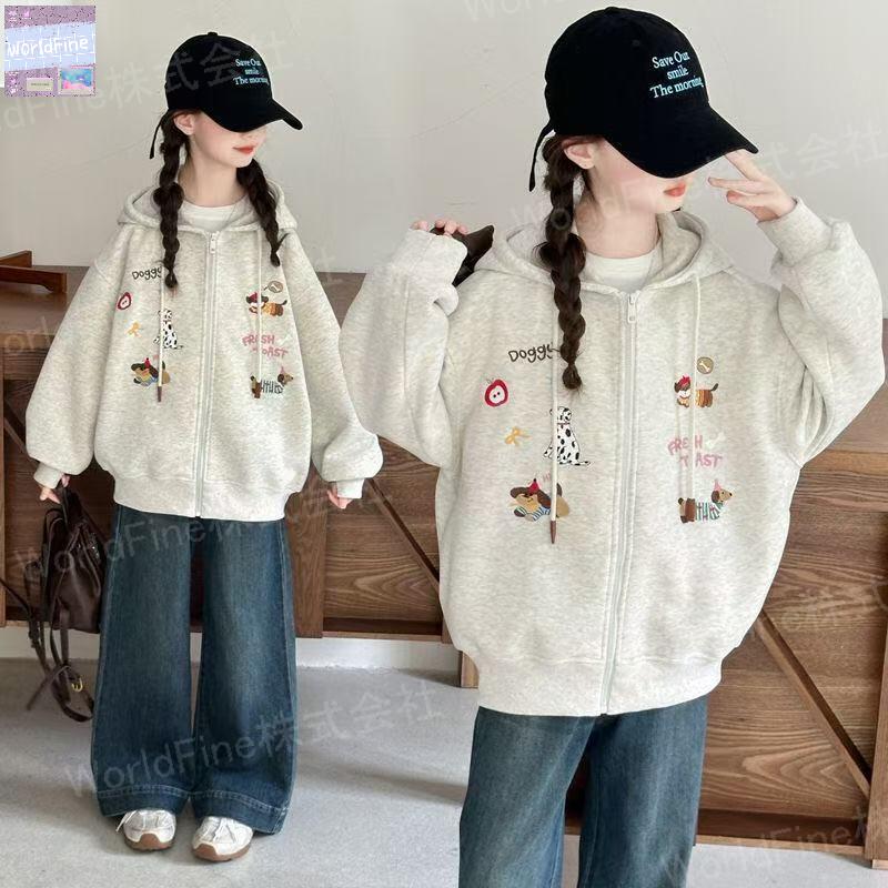 Rakuten - キッズ 子供服 ジャケット フード付き 長袖 秋ジャンパー ジャンパーキッズ プリント トップス 薄手 アウター ジュニア 女の子 春秋 おしゃれ 子供コート こども服 キッズウィンドブレーカー ジャンパー ジップアップ KCGA052(110-170)