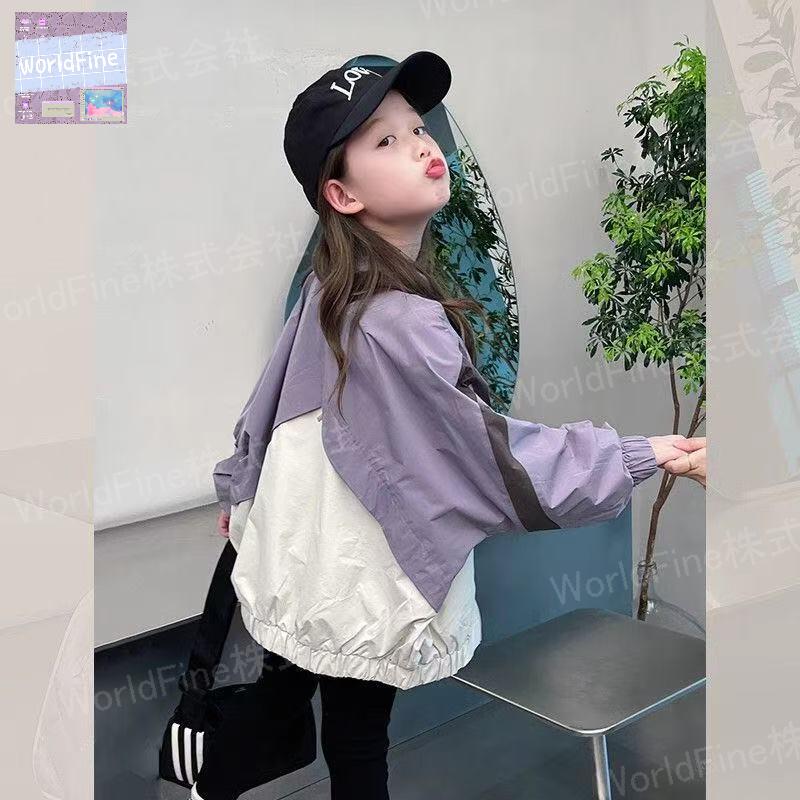 Rakuten - キッズ 子供服 ジャケット 長袖 切り替え 秋ジャンパー ジャンパーキッズ トップス 薄手 アウター ジュニア 女の子 春秋 おしゃれ 子供コート こども服 キッズウィンドブレーカー ジャンパー ジップアップ KCGA063(110-160)