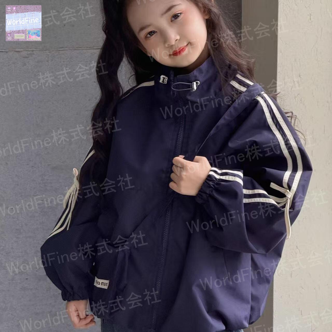 Rakuten - キッズ 子供服 ジャケット 長袖 秋ジャンパー ジャンパーキッズ サイドライン トップス 薄手 アウター ジュニア 女の子 春秋 おしゃれ 子供コート こども服 キッズウィンドブレーカー ジャンパー ジップアップ KCGA072(2色120-170)