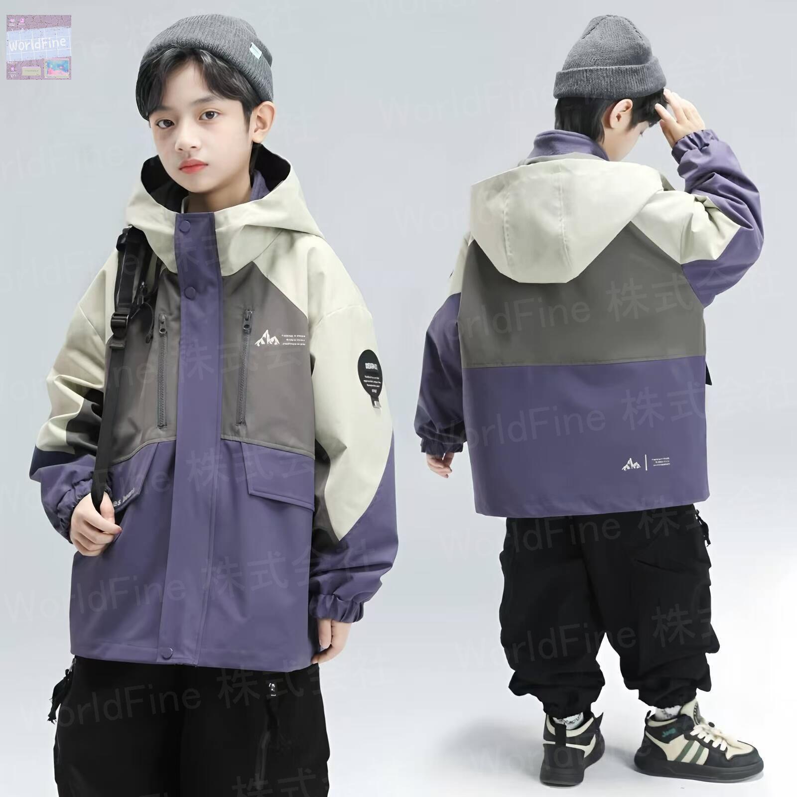 Rakuten - 長袖 マウンテンパーカー フード付き キッズ 子供服 ジャンパー 男の子 マウンテンパーカー子供 薄手 アウター カジュアル 可愛い おしゃれ キッズアウター150 こども服 ジャンパー ウインドブレーカー 子供 ジップアップ 防風 ゆったり 120 130 140 150 160 170 KCGA080