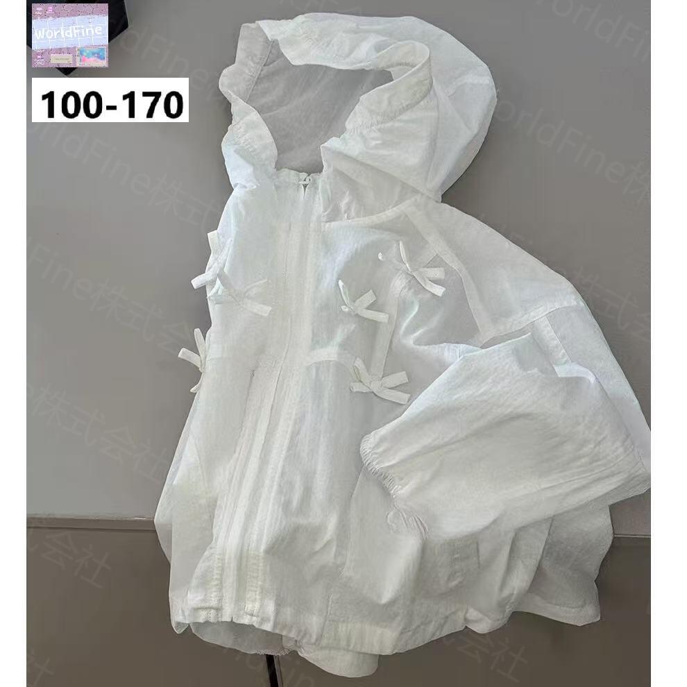 Rakuten - 日焼け止め服 アウター 子供服 キッズ パーカー フード付き シャツ 女の子 夏 ジュニア 薄手 リボン 夏コーデ お出かけコーデ おしゃれ 春夏 かわいい 韓国子供服風 小学生 中学生 幼稚園 通学 KCHA018(2色100-170）