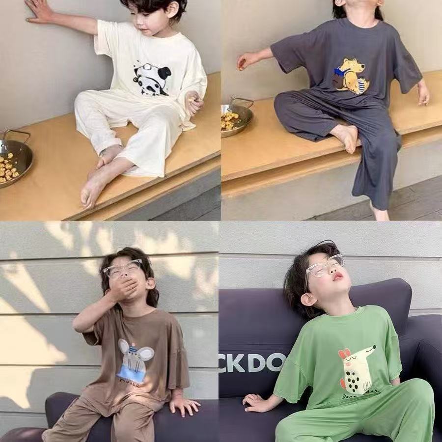 パジャマ キッズ 半袖 ルームウェア 男の子 トップス パンツ 2点セット 子供 子ども ジュニア セットア..