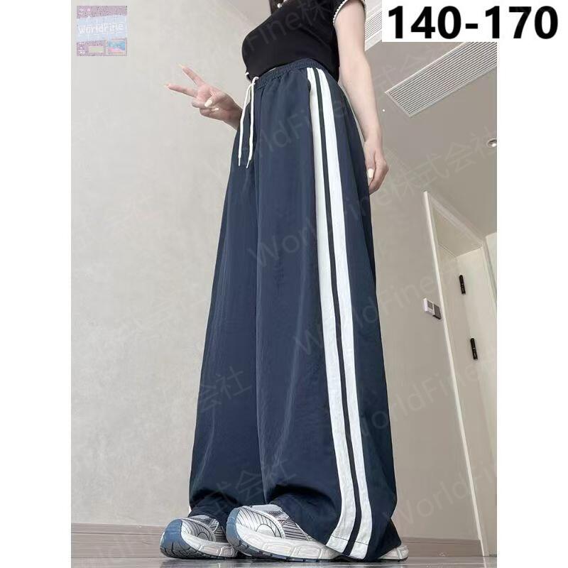 子供服 女の子 パンツ スウェット ズボン ボトムス キッズ 子供 ジュニア 春 夏 秋 ダンス 練習着 ストリート スポーツ 運動会 通学 薄手 サイドライン 快適 おしゃれ スウェットパンツ ワイドパンツ ライン入りパンツ ジャージズボン 140 150 160 170 KTHA007(140-170)
