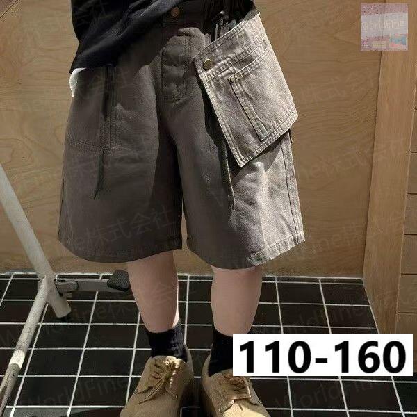 Rakuten - 子供服 男の子 女の子 ハーフパンツ キッズ 子供 ジュニア パンツ ズボン カーゴパンツ 斜めポケット デザイン 5分丈 ゆったり ボトムス ストリート カジュアル 通学 春 夏 ダンス 小学生 半ズボン女の子 カーゴ半パンツ 110 120 130 140 150 160 KTHA011(110-160)