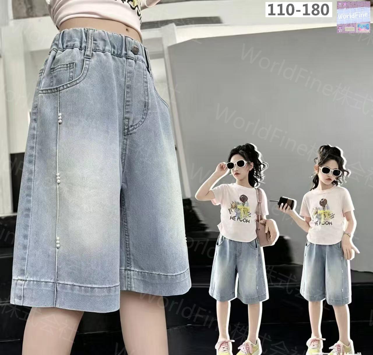 Rakuten - パンツ キッズ女の子 子供服 ジュニア 薄手 ワイドデニムパンツ 短め デニムパンツ パンツ ワイドパンツ カジュアル 夏服 膝下 涼しい おしゃれ かわいい服小学生 韓国子供服 夏 ガールズ 小学生 幼稚園 中学生 中学生女子ファッション 通学 普段着 KTHA020 ( 110 - 180 )