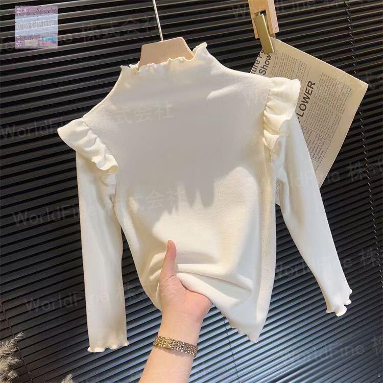 T-Shirts （Short Sleeve） - キッズ 子供服 Tシャツ トップス カットソー 暖か 秋物 冬物 微起毛 無地 シンプル ロングTシャツ キッズロンT 女の子の服 女の子洋服 子供の服 秋Tシャツ ロンティー 女の子秋 女の子 秋 ゆったり 可愛い 長袖 KUGA152（4色80-160）