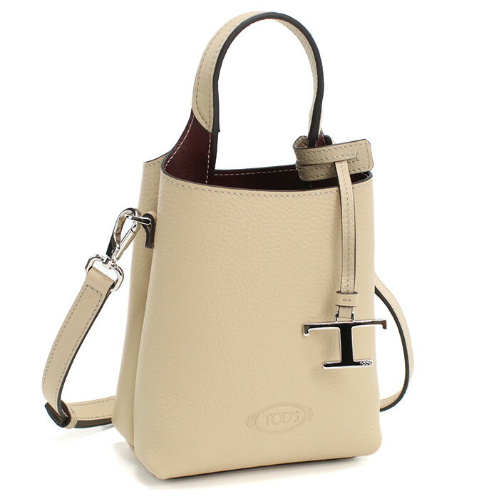 【訳あり】トッズ TOD'S ハンドバッグ ブランド ショルダーバッグ Tチャーム ブランド XBWAPAT9000 QRI 6O44 ベージュ系 bag-01