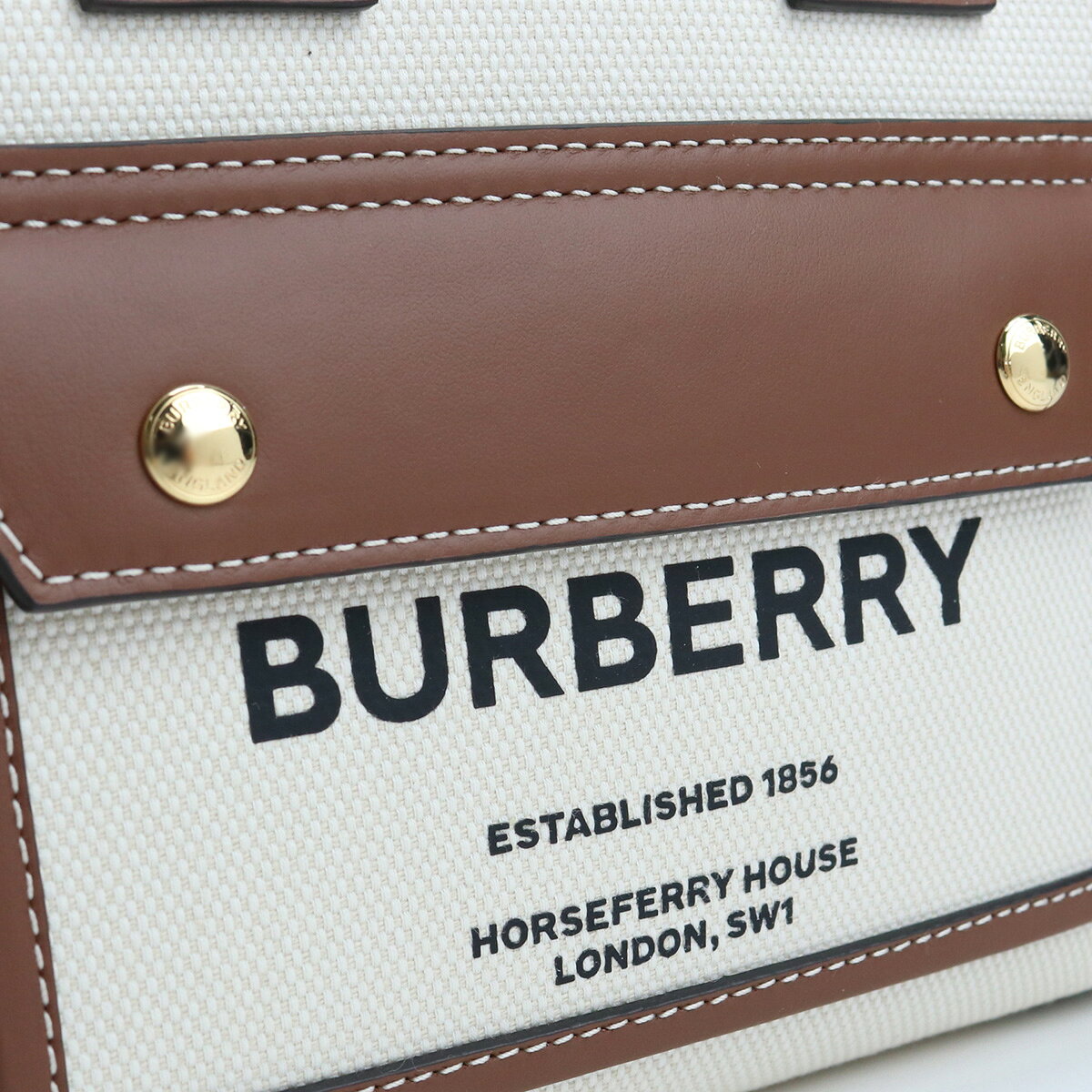 BURBERRY バーバリー ミニ フレヤトート 8044143 A1395 レディース ホワイト系 ブラウン系 bighit-10151470 ブランド総合卸 ビッグヒット サンプル画像2