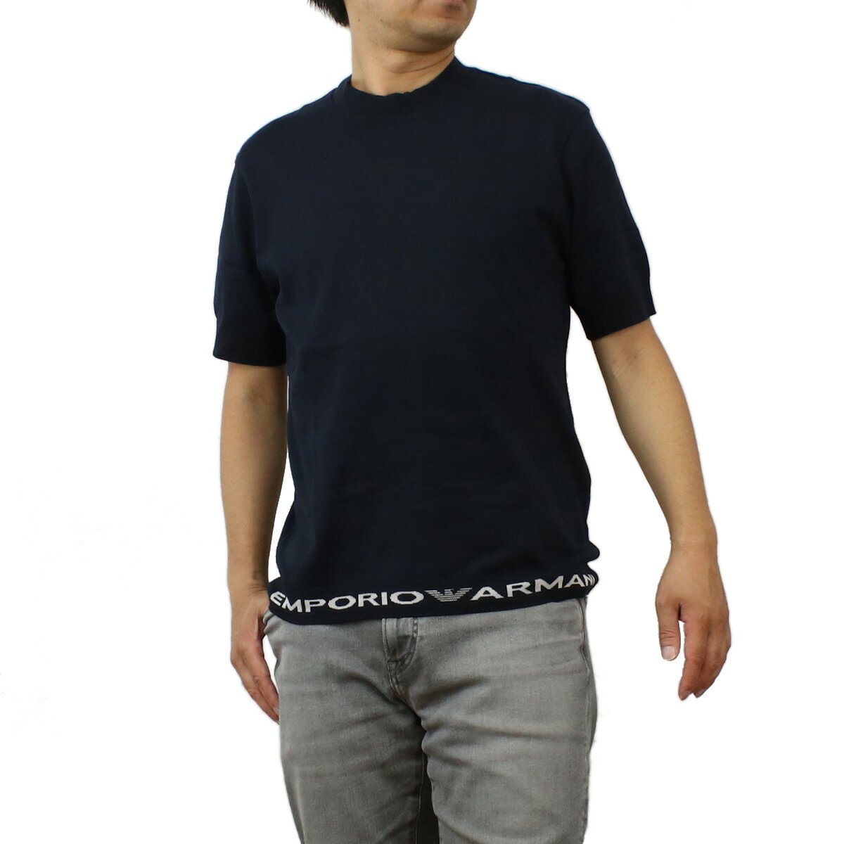 Rakuten - 【4日20時〜限定クーポン】EMPORIO ARMANI エンポリオアルマーニ Tシャツ 6R1TEB 1JFIZ 0906 メンズ ネイビー