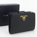 【中古良品】PRADA プラダ 二折財布 1ML018 QWA F0002 サフィアーノレザー財布 レディース ブラック(4)