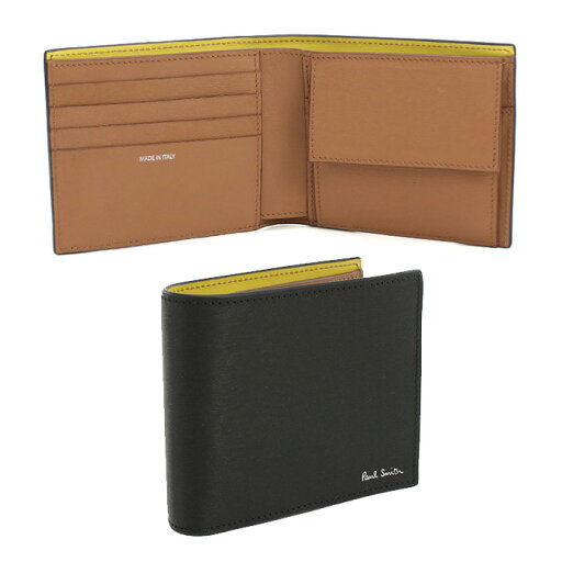 Paul Smith ポールスミス 二つ折り財布小銭入付き M1A4833 PSTRGS 79 メンズ ブラック Paul Smith ポールスミス 二つ折り財布小銭入付き M1A4833 PSTRGS 79 メンズ ブラック